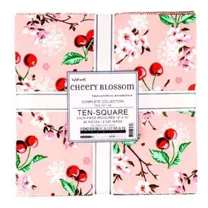 Cheery Blossoms cotton layer cake by Wishwell and Kaufman fabrics